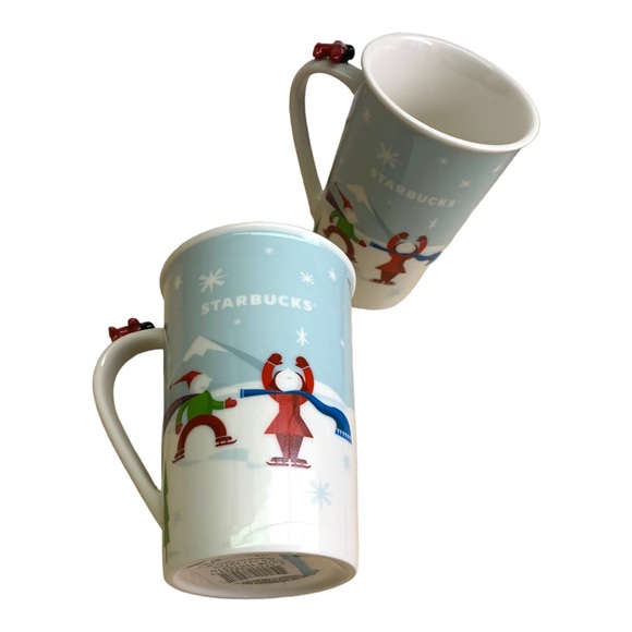 NWT Starbucks 2021 Snow Day Dog on Sled Ice Skaters Biplane Collectible Mug Cups - Picture 8 of 12